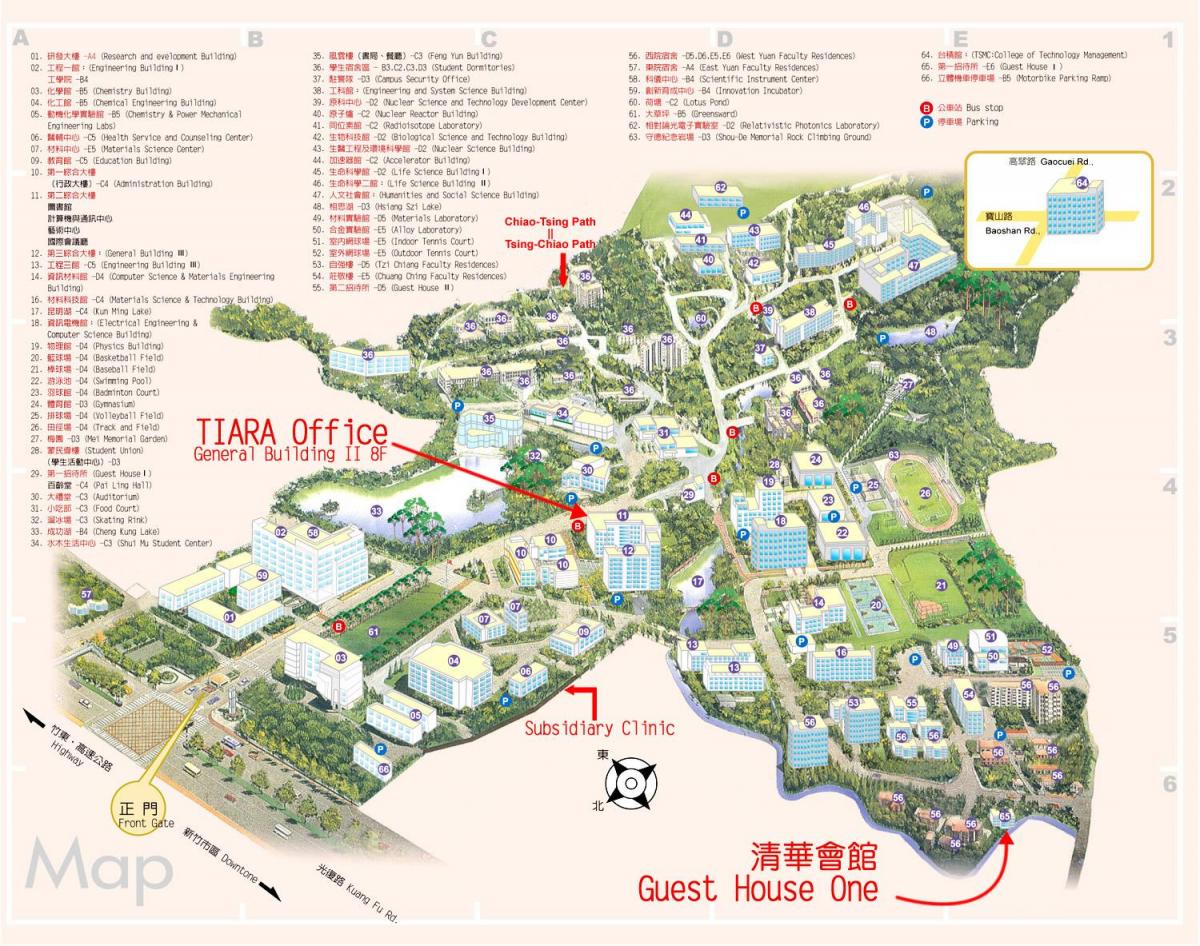 tsinghua универзитетски кампус мапа