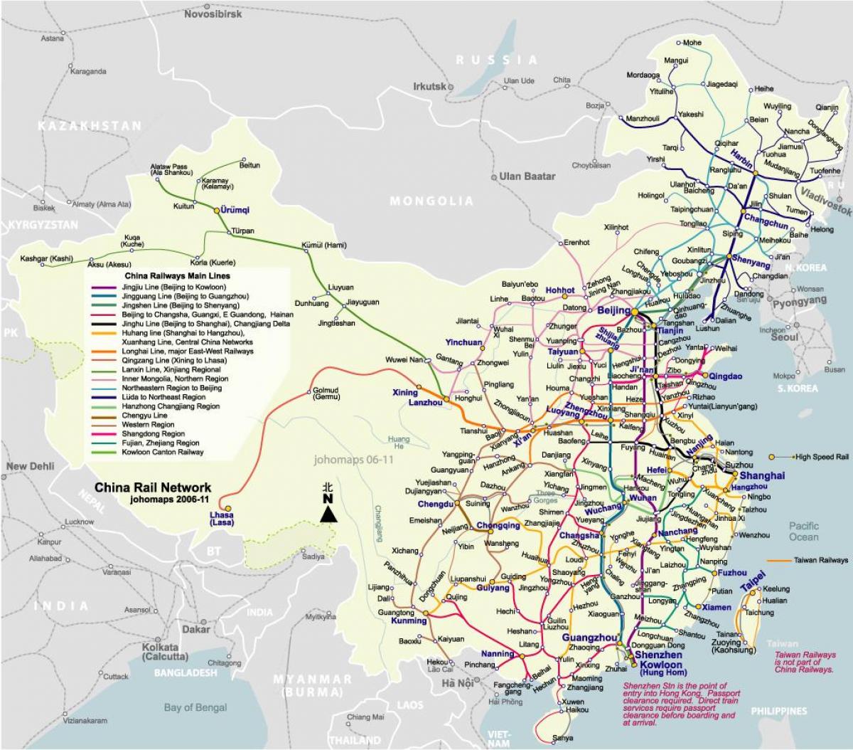 Пекинг железничката мапа