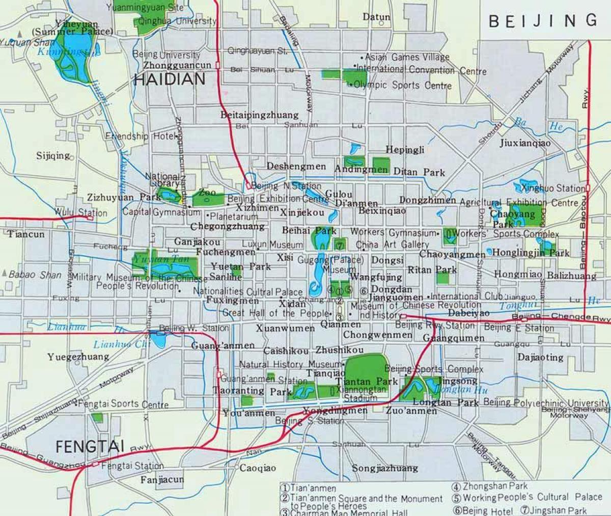 мапа на град Пекинг