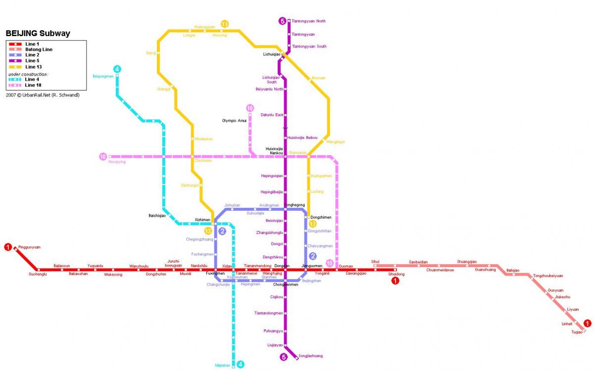 карта на Пекинг подземен град