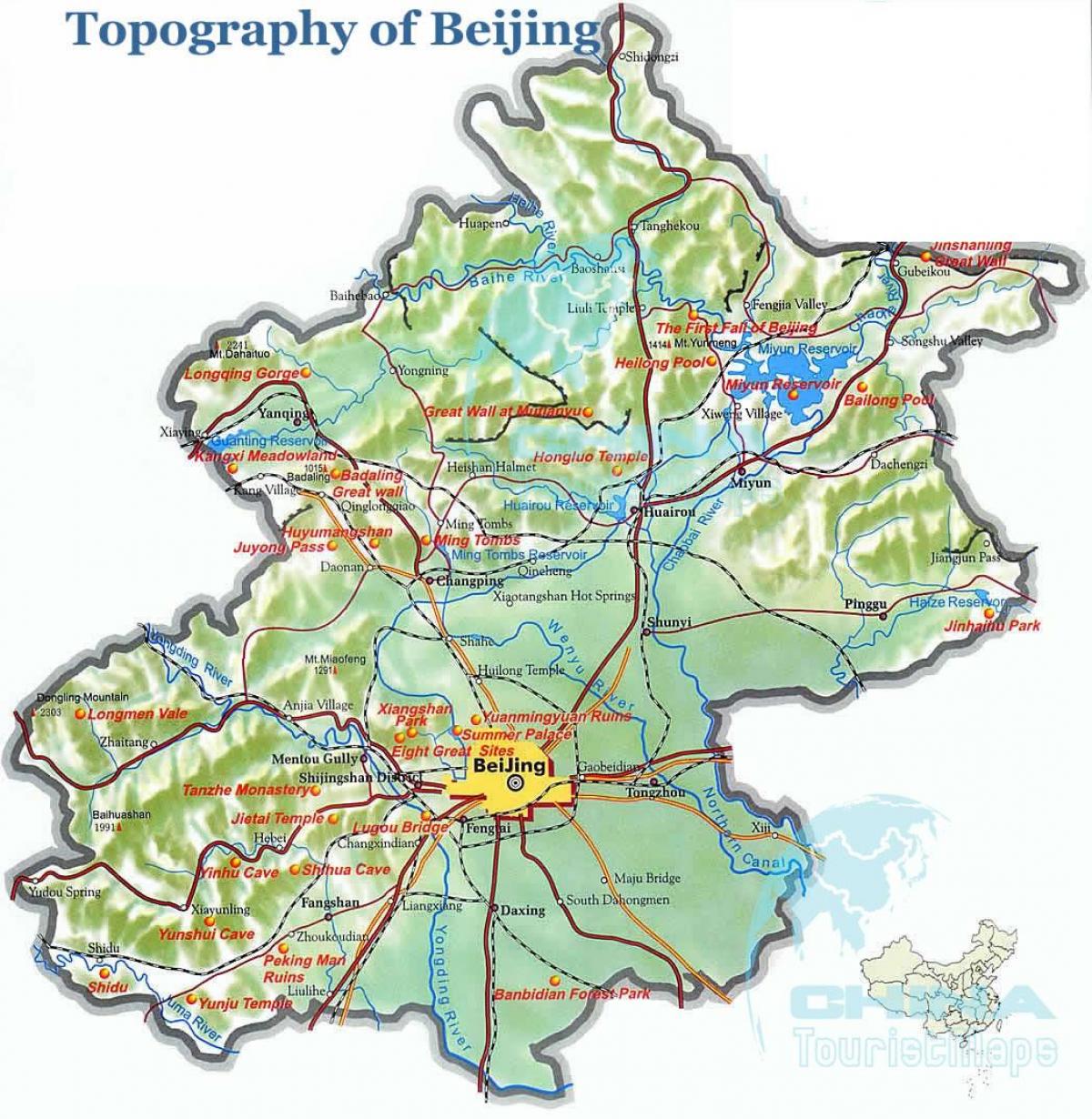 карта на Пекинг топографски