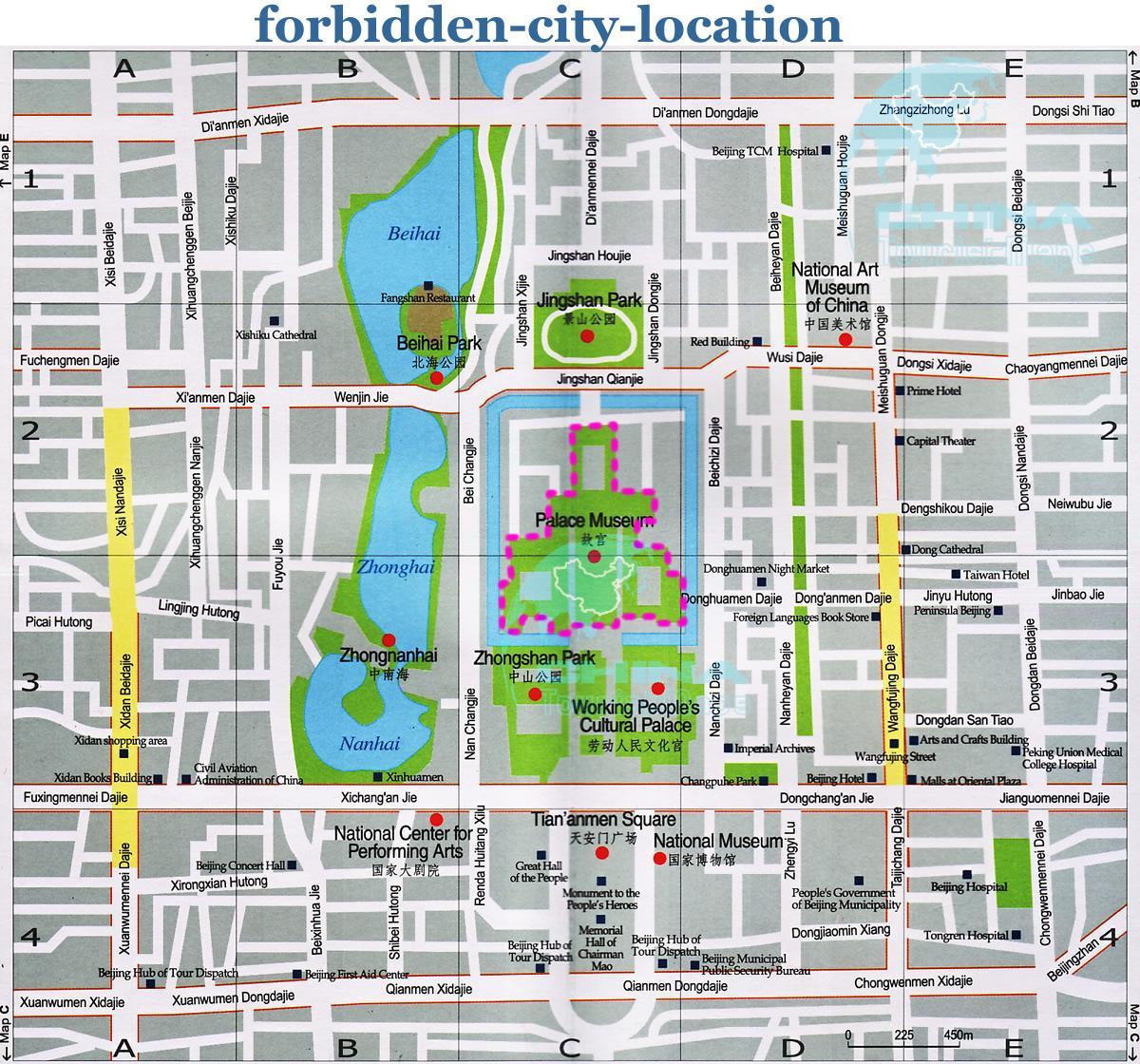 карта на забрането детална мапа на градот