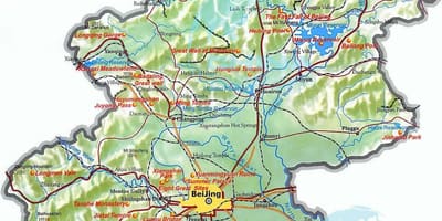Карта на Пекинг топографски